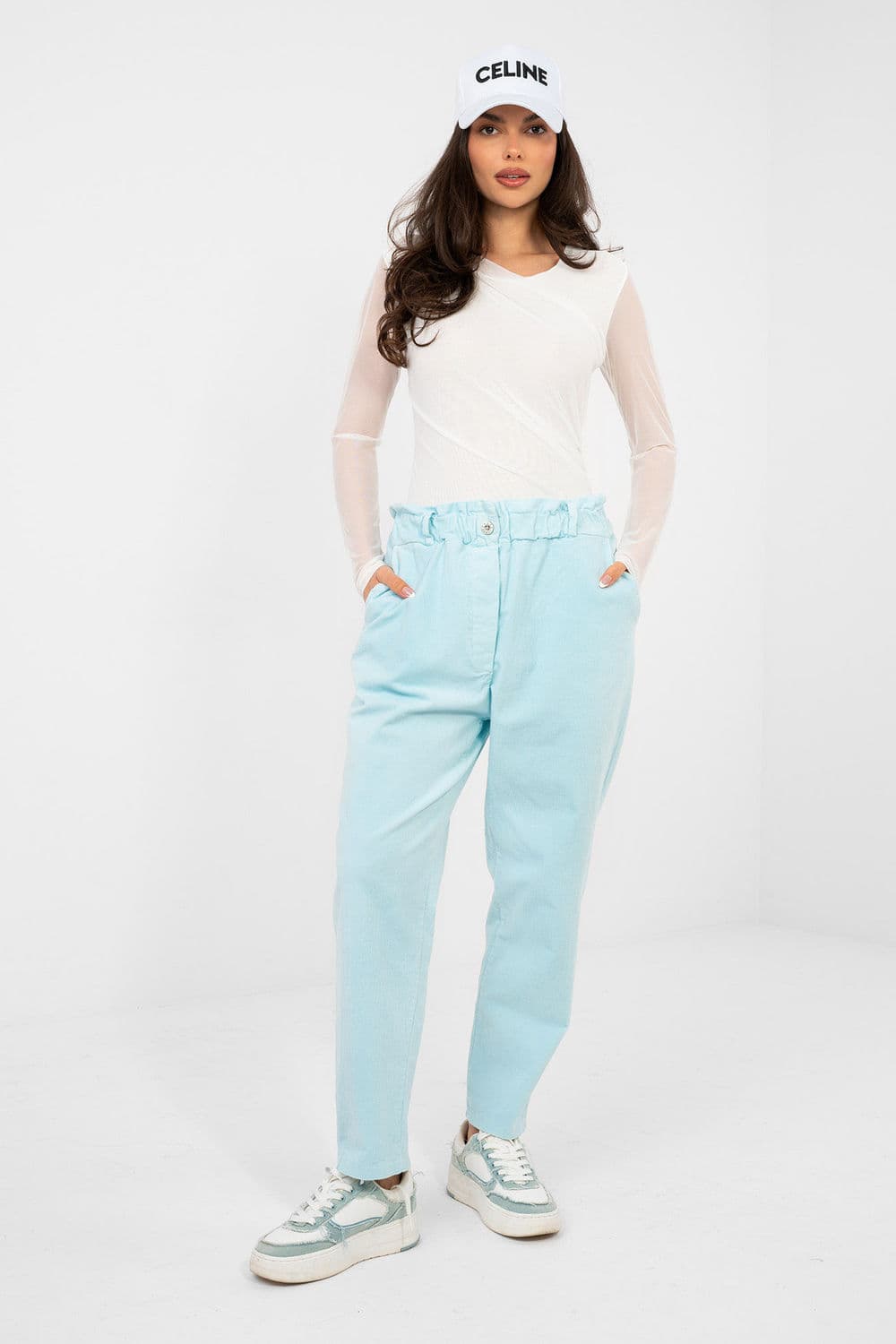 Pantaloni in velluto model 224842 Italy Moda