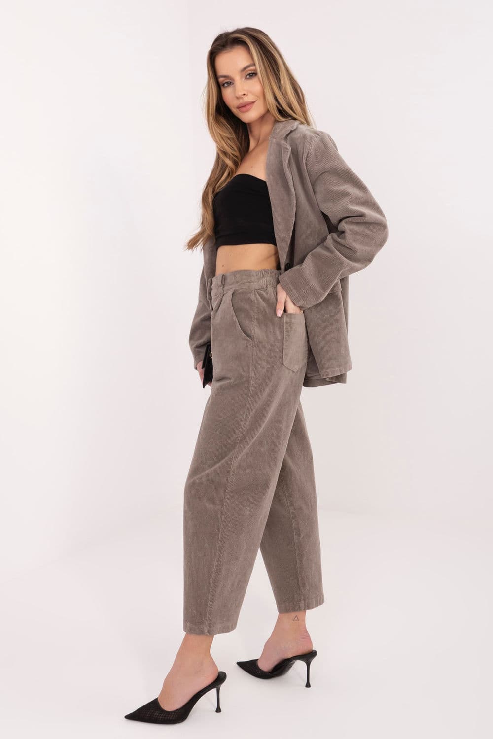 Pantaloni in velluto model 225000 Rue Paris