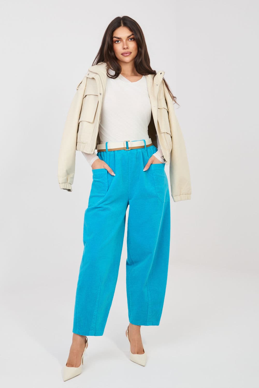 Pantaloni in velluto model 225093 Rue Paris