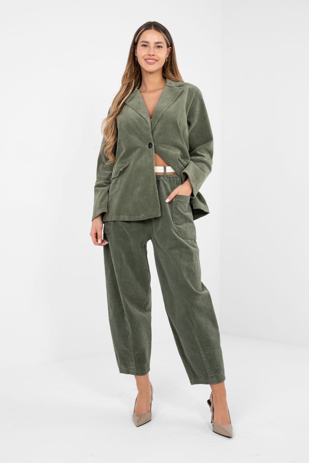 Pantaloni in velluto model 225094 Rue Paris