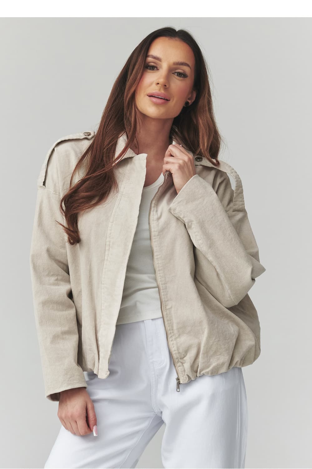 Giacca di velluto a coste model 225692 Makadamia