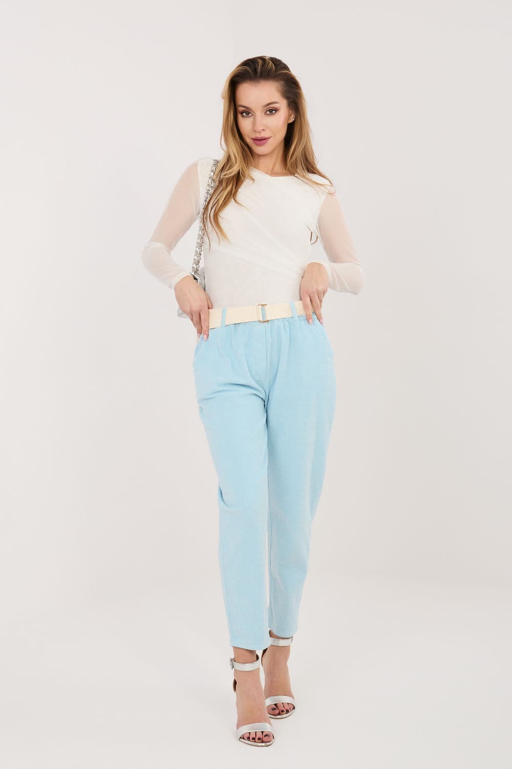 Pantaloni in velluto model 226482 Italy Moda