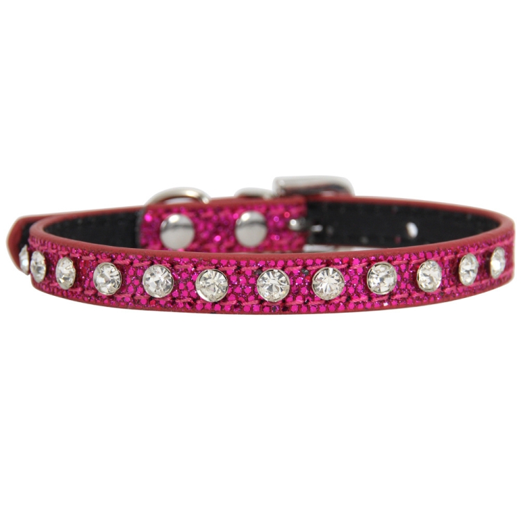 1.0 x 35cm Glitter Diamond Cat Neck Collar Decorative Supplies, Color: Diamond Rose Red