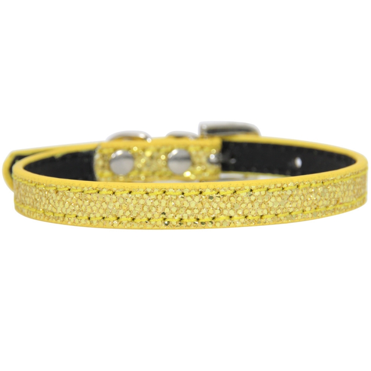 1.0 x 35cm Glitter Diamond Cat Neck Collar Decorative Supplies, Color: No Diamond Golden