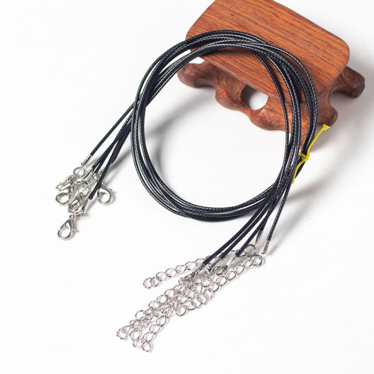 100 PCS Crystal Pendant Necklace Rope Jewelry Lanyard(Black)