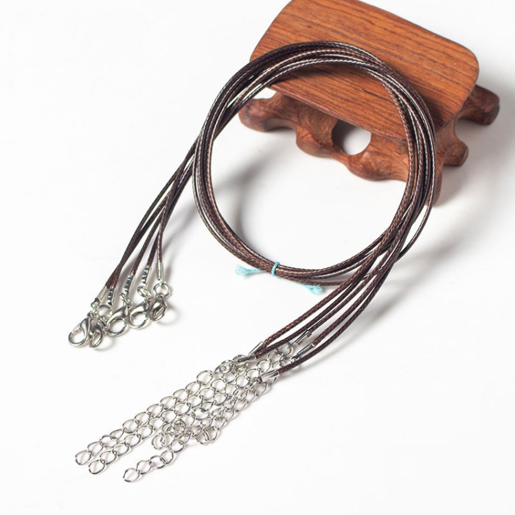 100 PCS Crystal Pendant Necklace Rope Jewelry Lanyard(Brown)