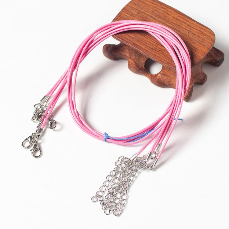 100 PCS Crystal Pendant Necklace Rope Jewelry Lanyard(Pink)