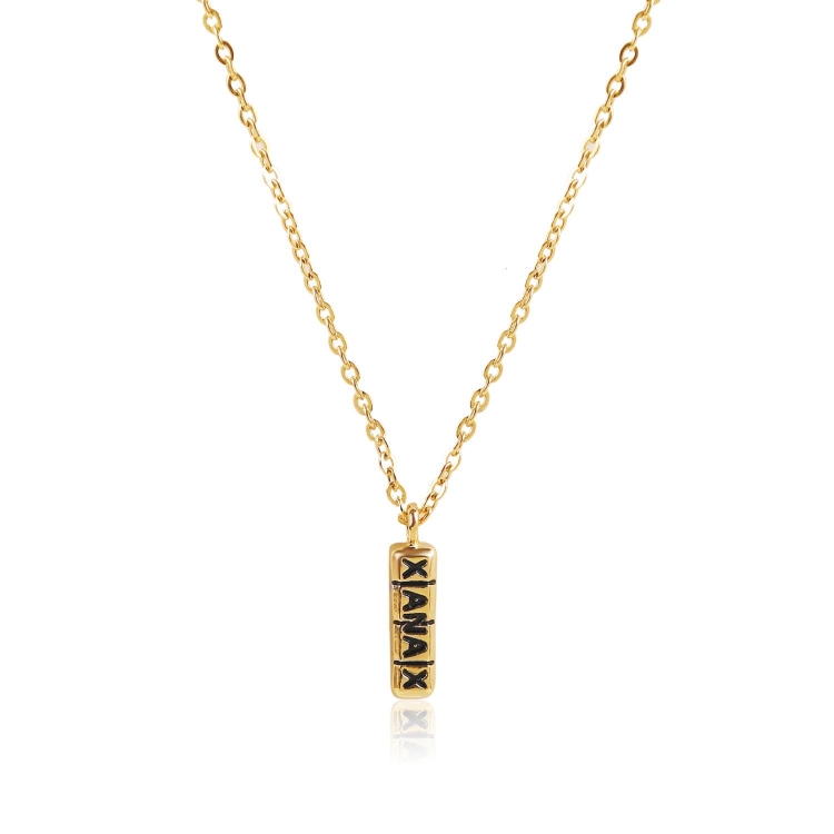 1010400301 Gold Column Exaggerated Hip Hop Style Necklace Collarbone Chains
