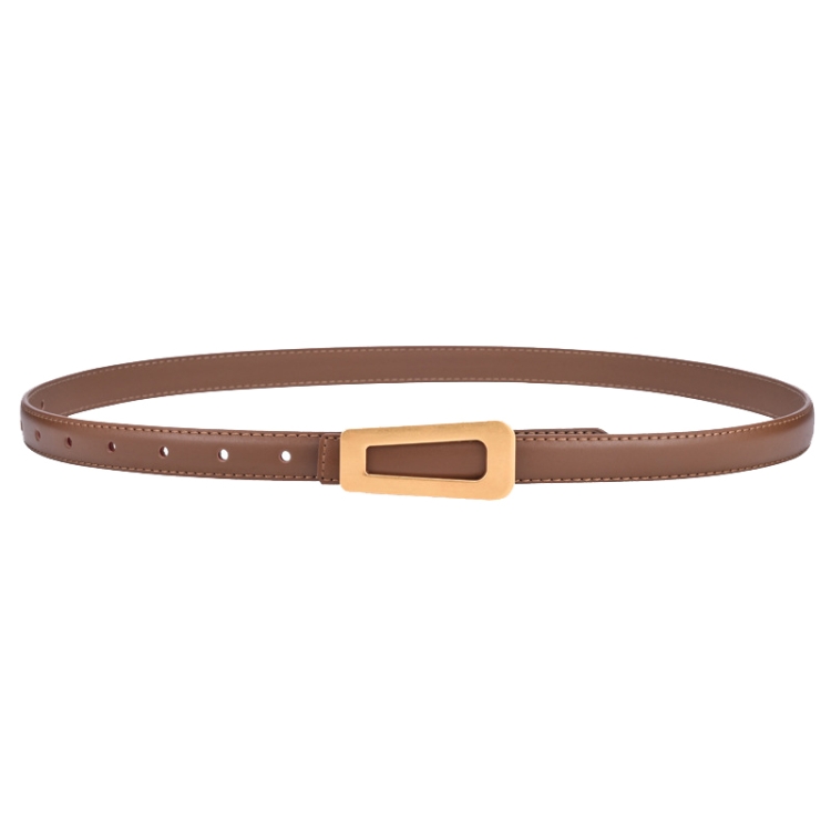 105cm Women Leather Belt Casual Versatile Retro Belt Jeans Waist Band(Caramel Colour)