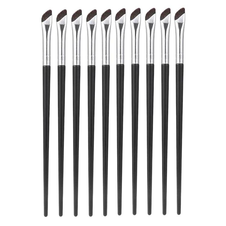 10pcs Angled Ultra-Fine Eyeliner Brush Aegyo-Sal Detail Makeup Brush, Style: Sickle Black