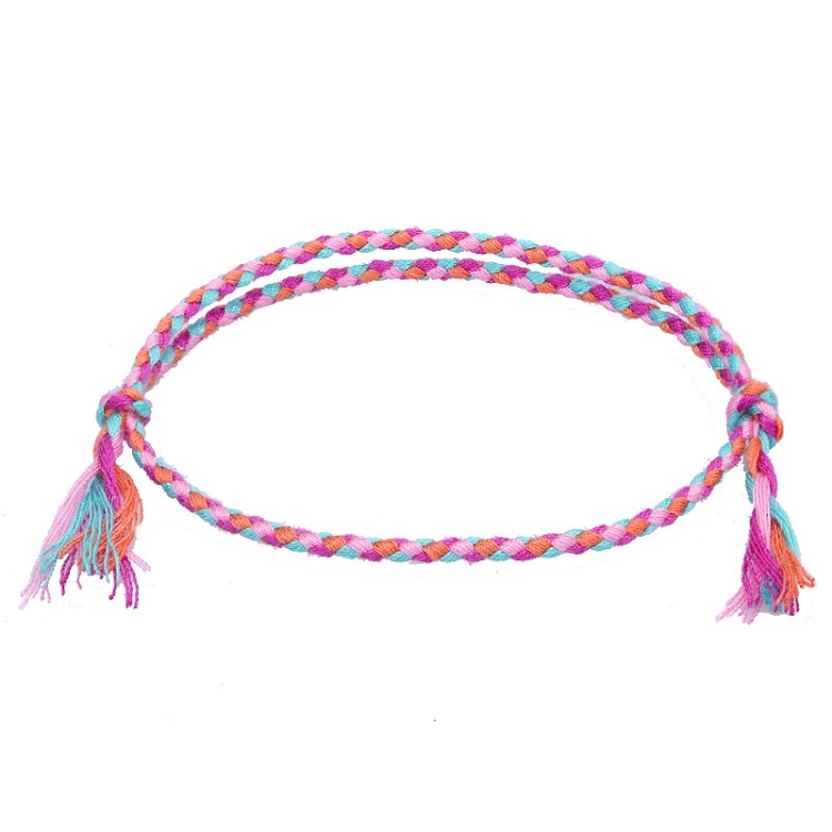 10pcs /Pack 1010-89 Four-strand Colorful Braided Rope Adjustable Bracelet(27)