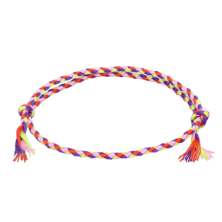 10pcs /Pack 1010-89 Four-strand Colorful Braided Rope Adjustable Bracelet(31)