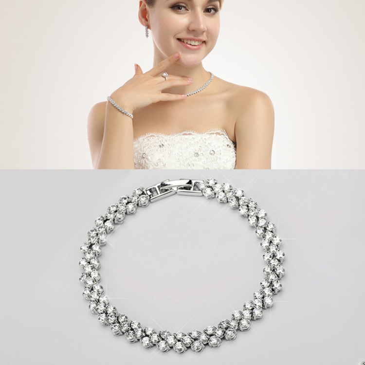 17cm Fashion Zircon Encrusted Roman Bracelets Platinum-plated Bracelet Jewelry