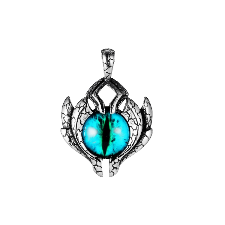 1926 Retro Demon Eyes Men Titanium Steel Necklace, Style: Single Pendant