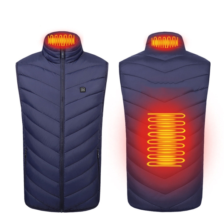 2 Area Single Control USB Electric Heating Undershirt Intelligent Warm Vest, Size: XXXXL(Blue)