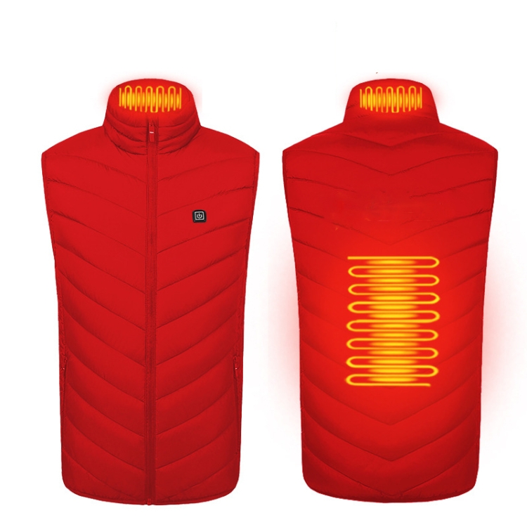 2 Area Single Control USB Electric Heating Undershirt Intelligent Warm Vest, Size: XXXXL(Red)