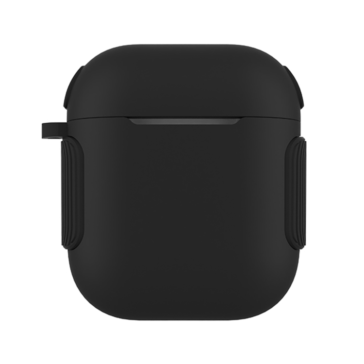 2 in 1 Matte Texture Contrast Color PC + TPU Earphone Case For AirPods 2 / 1(Black)
