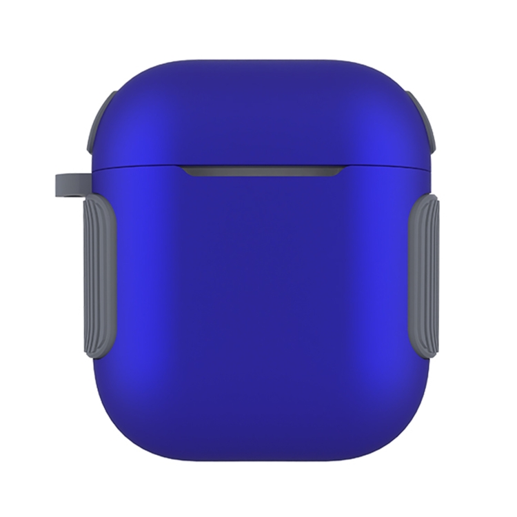 2 in 1 Matte Texture Contrast Color PC + TPU Earphone Case For AirPods 2 / 1(Blue)