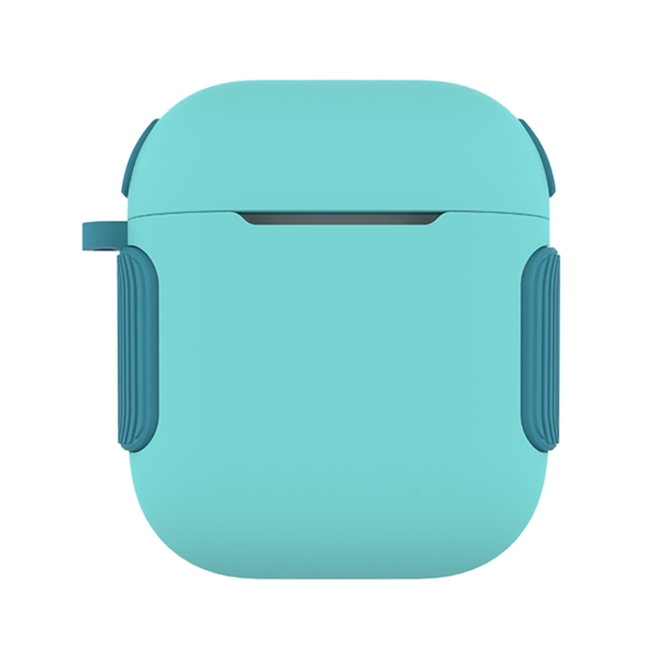 2 in 1 Matte Texture Contrast Color PC + TPU Earphone Case For AirPods 2 / 1(Mint Green)