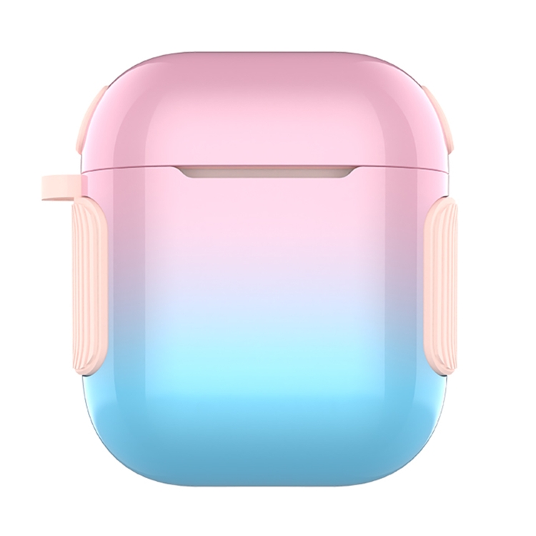 2 in 1 Varnish Colorful PC + TPU Earphone Case For AirPods 2 / 1(Pink+Blue Gradient)