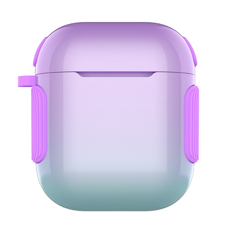 2 in 1 Varnish Colorful PC + TPU Earphone Case For AirPods 2 / 1(Purple+Blue Gradient)