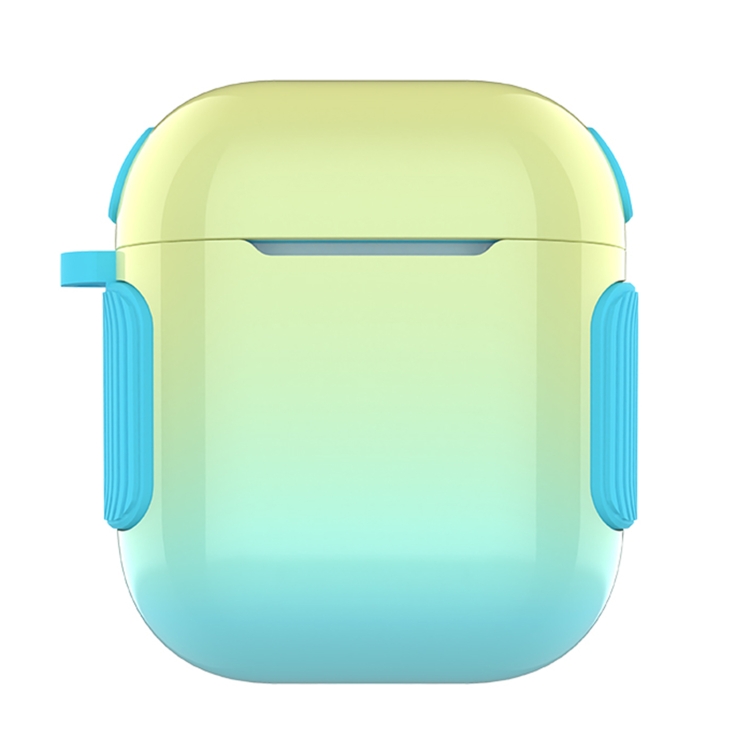 2 in 1 Varnish Colorful PC + TPU Earphone Case For AirPods 2 / 1(Yellow+Green Gradient)