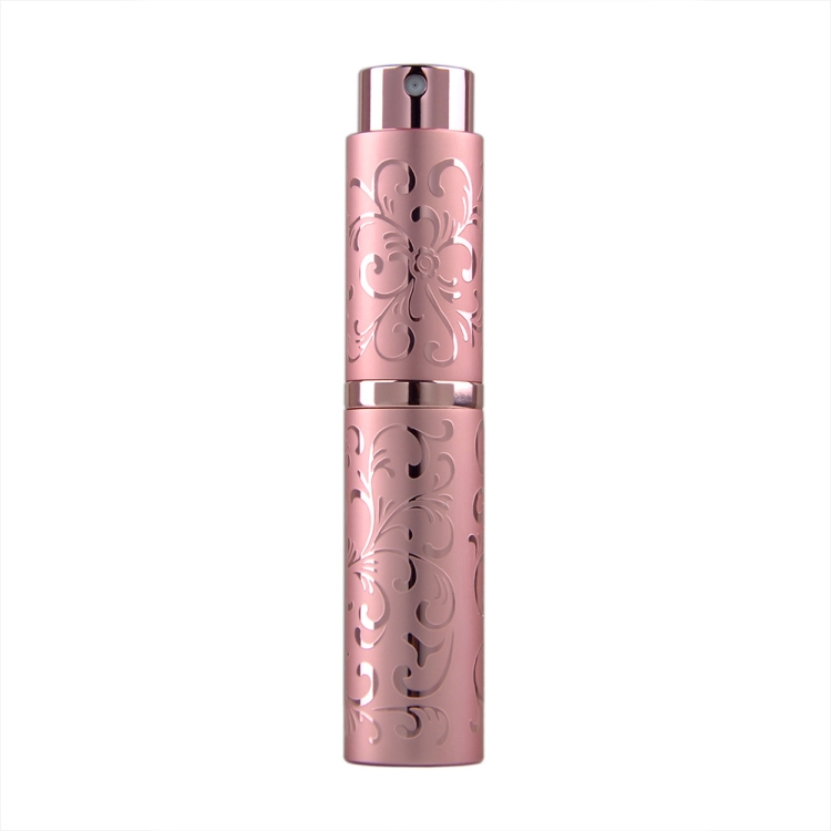 2 PCS Embossed Rotating Perfume Bottle Metal Discharge Bottle Sterilizing Alcohol Spray Bottle, Specification: 10ml(Pink)