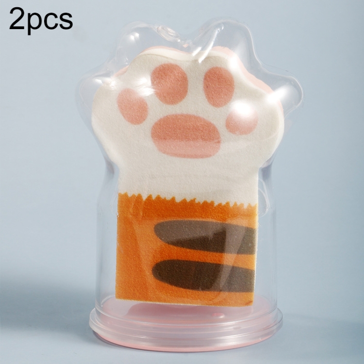 2 PCS Long Cat Claw Wet and Dry Use Puff with Storage Box(01)