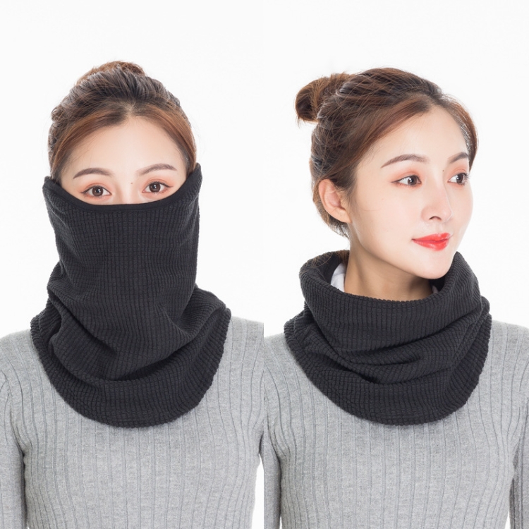 3 In 1 Winter Warmth And Thickening Mask Neck And Ear Protector Riding Cold Protection Scarf for Women(Black)