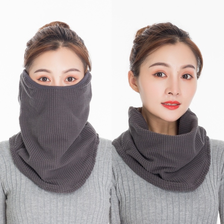 3 In 1 Winter Warmth And Thickening Mask Neck And Ear Protector Riding Cold Protection Scarf for Women(Grey)
