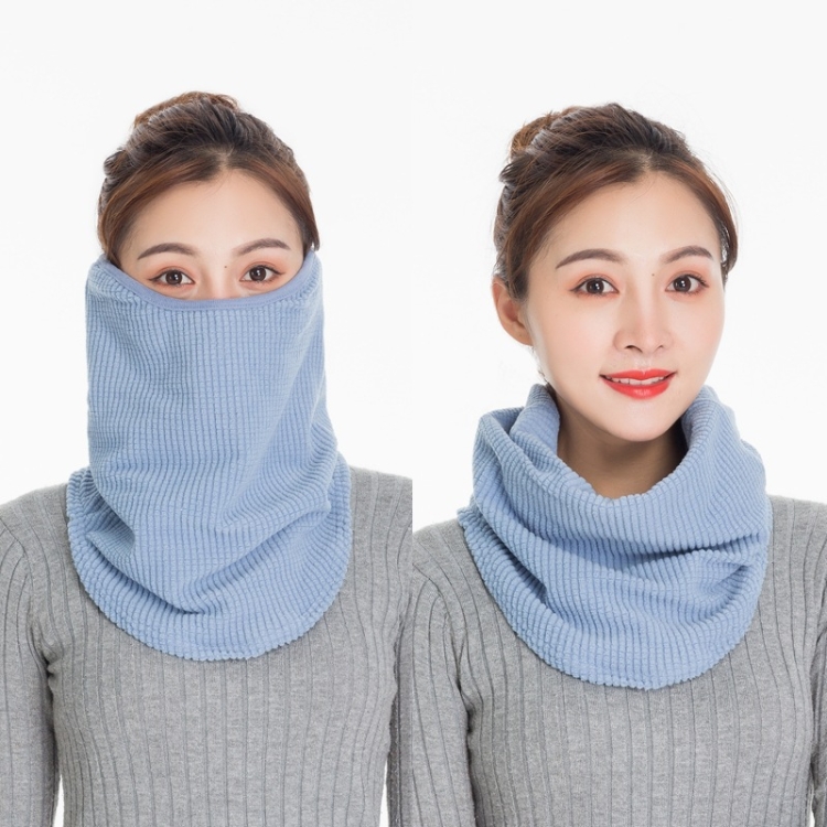 3 In 1 Winter Warmth And Thickening Mask Neck And Ear Protector Riding Cold Protection Scarf for Women(Light Blue)