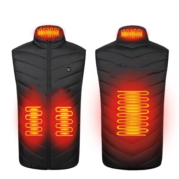 4 Area Single Control USB Electric Heating Undershirt Intelligent Warm Vest, Size: XL(Black)