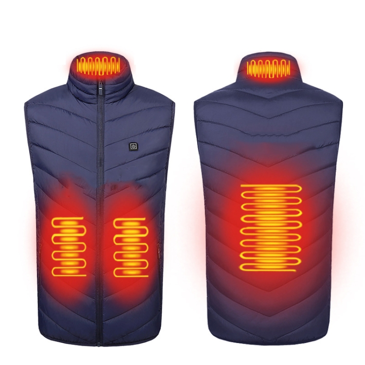 4 Area Single Control USB Electric Heating Undershirt Intelligent Warm Vest, Size: XXL(Blue)
