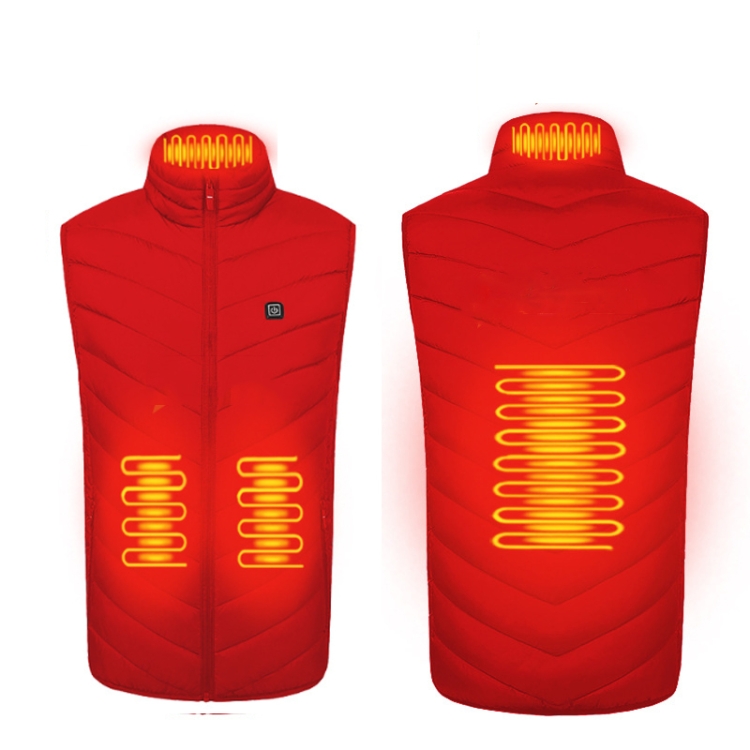 4 Area Single Control USB Electric Heating Undershirt Intelligent Warm Vest, Size: XXXL(Red)