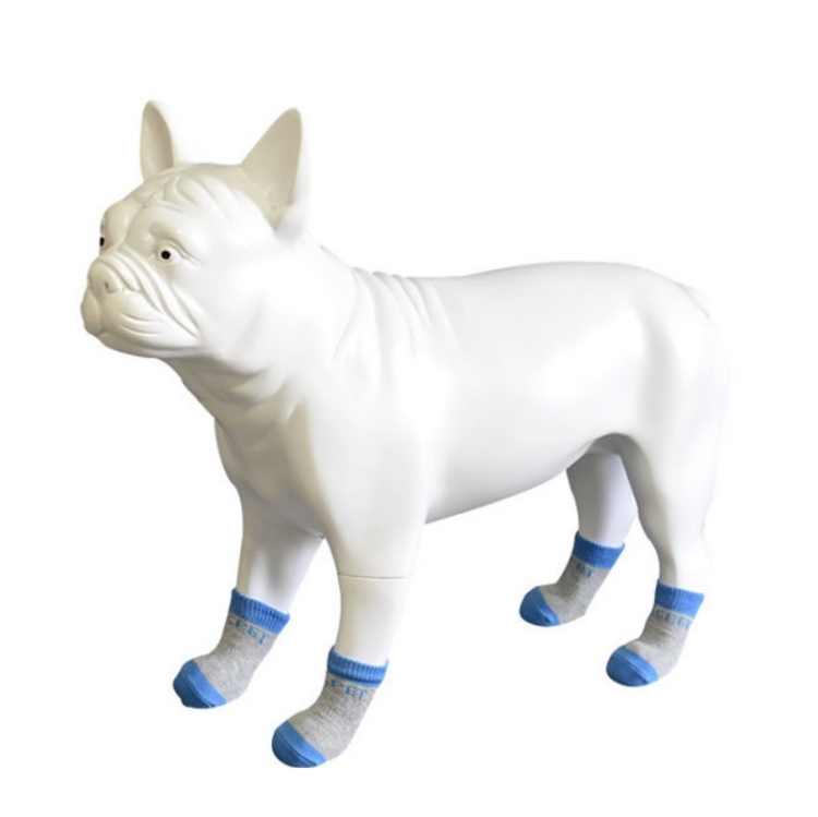 4pcs/pack HCPET M1911 Dog Indoor Car Cotton Socks Pet Anti-Scratch Sockss, Size: S(Grey Blue)