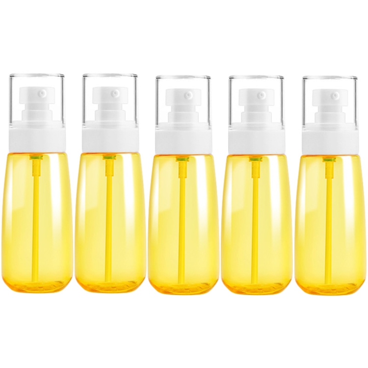 5 PCS Travel Plastic Bottles Leak Proof Portable Travel Accessories Small Bottles Containers, 100ml(Yellow)