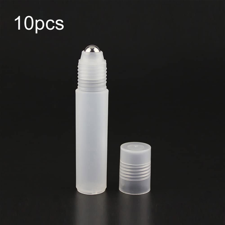 5ml 10pcs Frosted Roller Ball Empty Bottle Plastic Portable Perfume Roller Ball Bottle Essential Oil Dispenser Bottle(้ข็ )