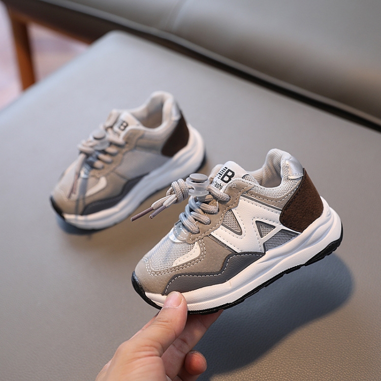 628 Children Sports Mesh Shoes Baby Soft Sole Running Shoes, Size: 28(Gray)