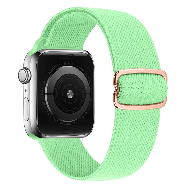 8-shaped Buckle Nylon Watch Band For Apple Watch Series 9&8&7 41mm / SE 3&SE 2&6&SE&5&4 40mm / 3&2&1 38mm(Green)