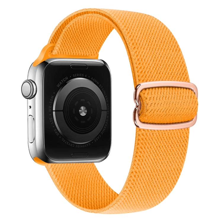8-shaped Buckle Nylon Watch Band For Apple Watch Series 9&8&7 41mm / SE 3&SE 2&6&SE&5&4 40mm / 3&2&1 38mm(Yellow)