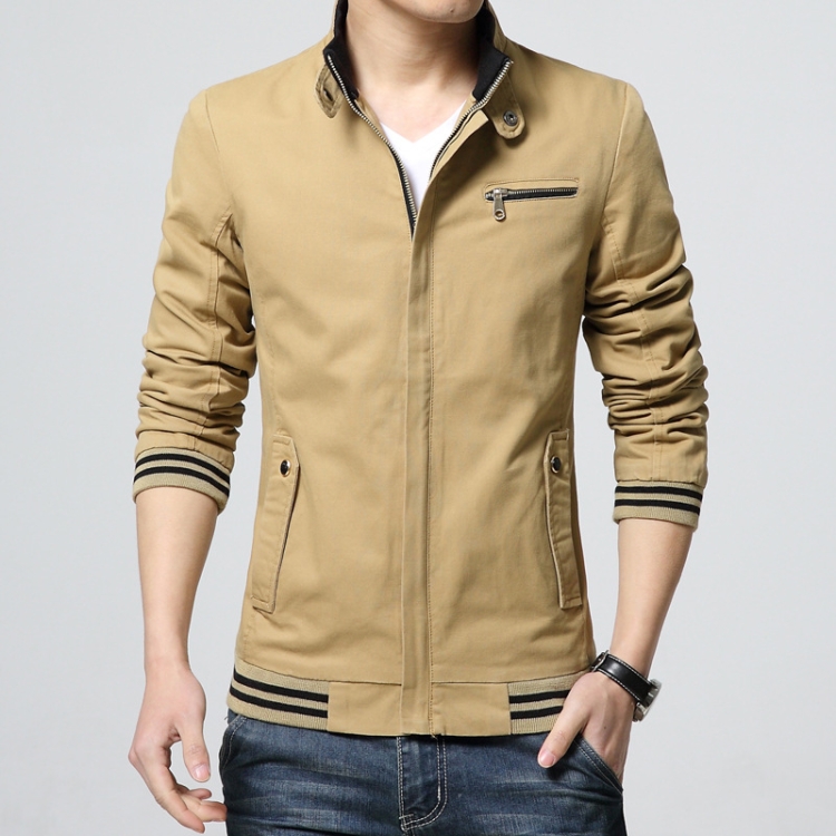 8803 Men Jacket Casual Coat, Size: L(Khaki)