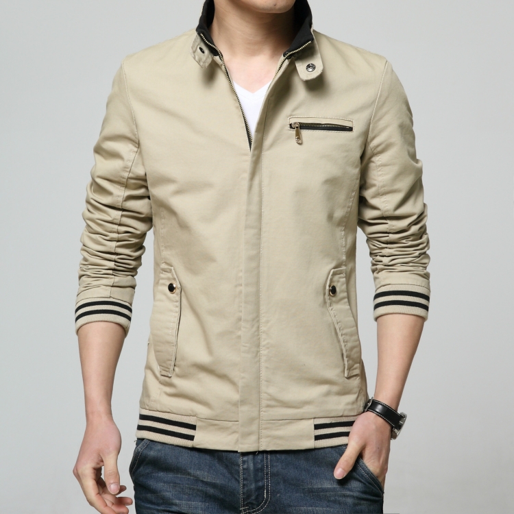 8803 Men Jacket Casual Coat, Size: XXXXL(Light khaki)