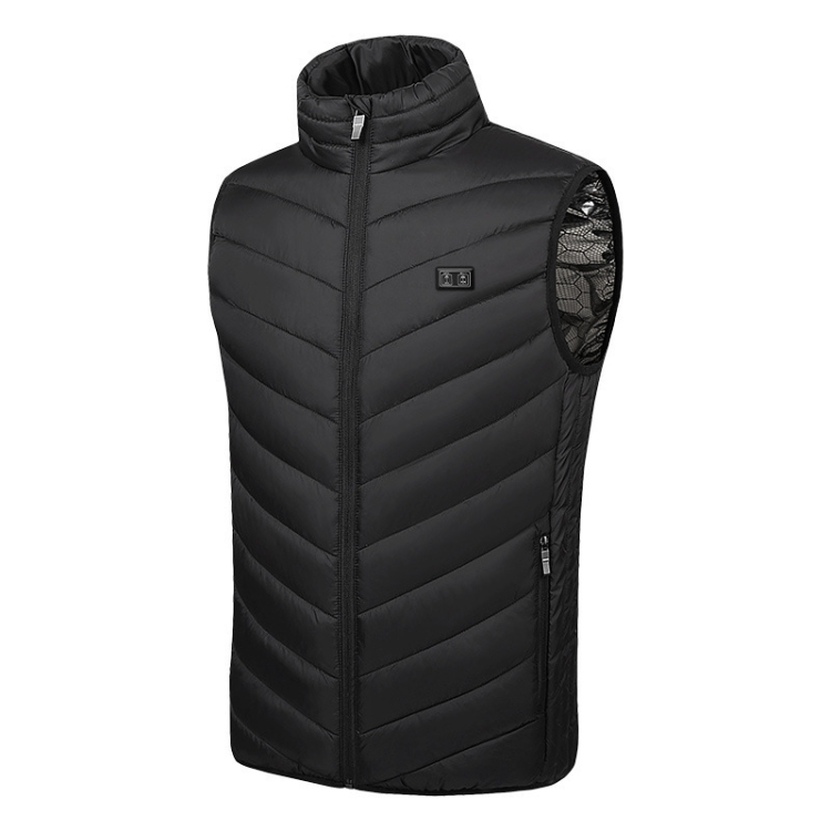 9 Area Double Control Black USB Electric Heating Undershirt Intelligent Warm Vest(L)
