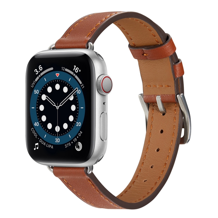 A Style Leather Watch Band Watch Band For Apple Watch Ultra 49mm&Watch Ultra 2 49mm / Series 9&8&7 45mm / SE 3&SE 2&6&SE&5&4 44mm / 3&2&1 42mm(Brown)