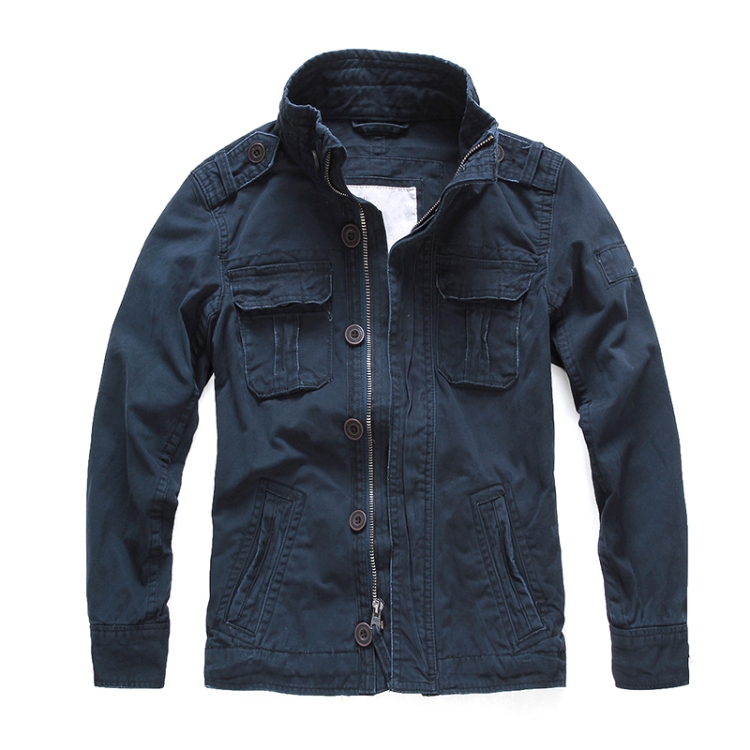 Autumn And Winter Middle Aged Men Jacket Casual Workers Dress Denim Jackets Clothes, Size: XL(Pauline)
