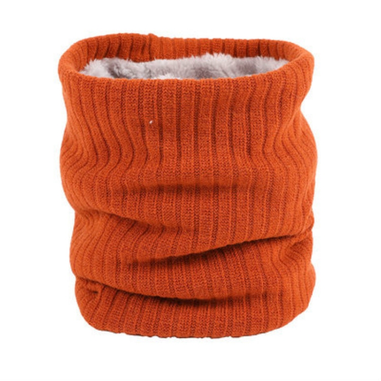 Autumn and Winter Outdoor Cycling Plus Velvet Knitted Warm Windproof Scarf(Orange)