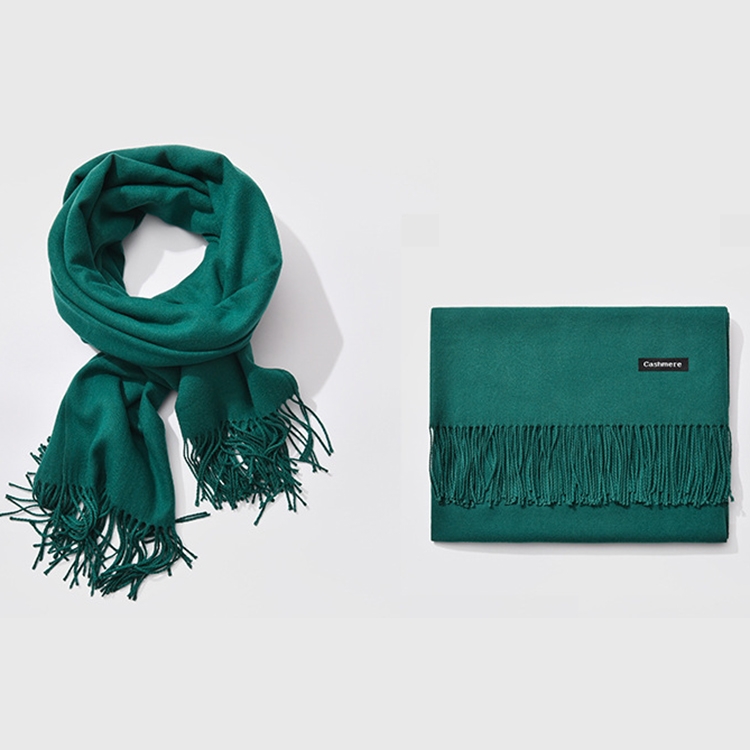 Autumn and Winter Season Classic Solid Color Imitation Cashmere Scarf, Size: 60 * 200cm(Dark Dreen)