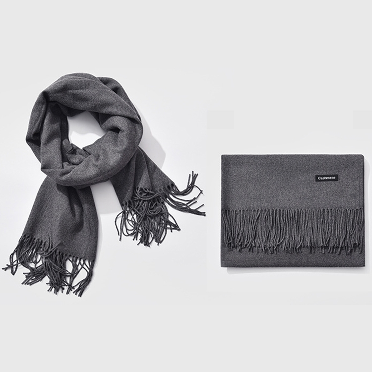 Autumn and Winter Season Classic Solid Color Imitation Cashmere Scarf, Size: 60 * 200cm(Dark Grey)