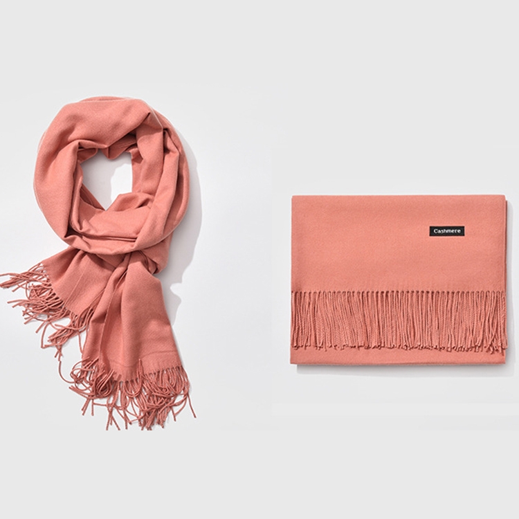 Autumn and Winter Season Classic Solid Color Imitation Cashmere Scarf, Size: 60 * 200cm(Dark Pink)