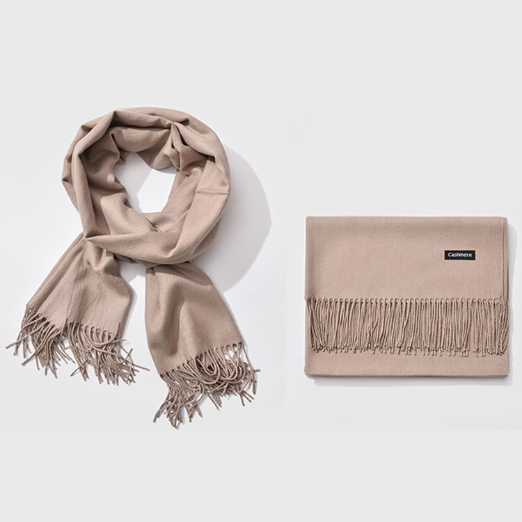 Autumn and Winter Season Classic Solid Color Imitation Cashmere Scarf, Size: 60 * 200cm(Light Coffee)
